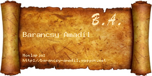 Barancsy Amadil névjegykártya